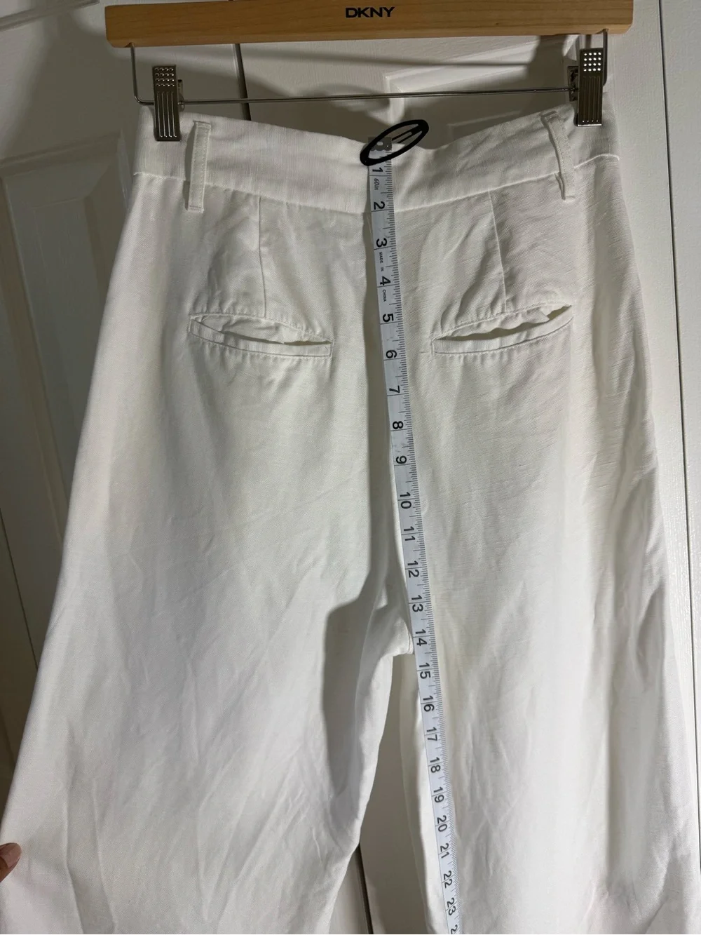 Wilfred Aritzia effortless pants white linen blend wide leg tailored trouser